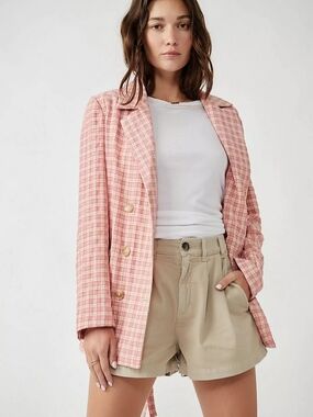 Free People Olivia Gingham Blazer | Size L - NWOT